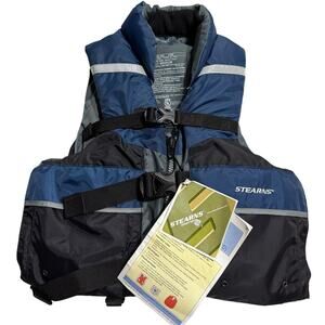 NWT Stearns Life Jacket Vest Type III Navy Adult Medium 4180 Flotation Preserver